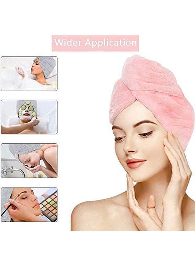 Generic Hair Wrap Towel 3 Pcs Microfiber Drying Headwear Quick Drying Twist Cap Thick Shower Cap Different Colors Multicolour  - Image 2