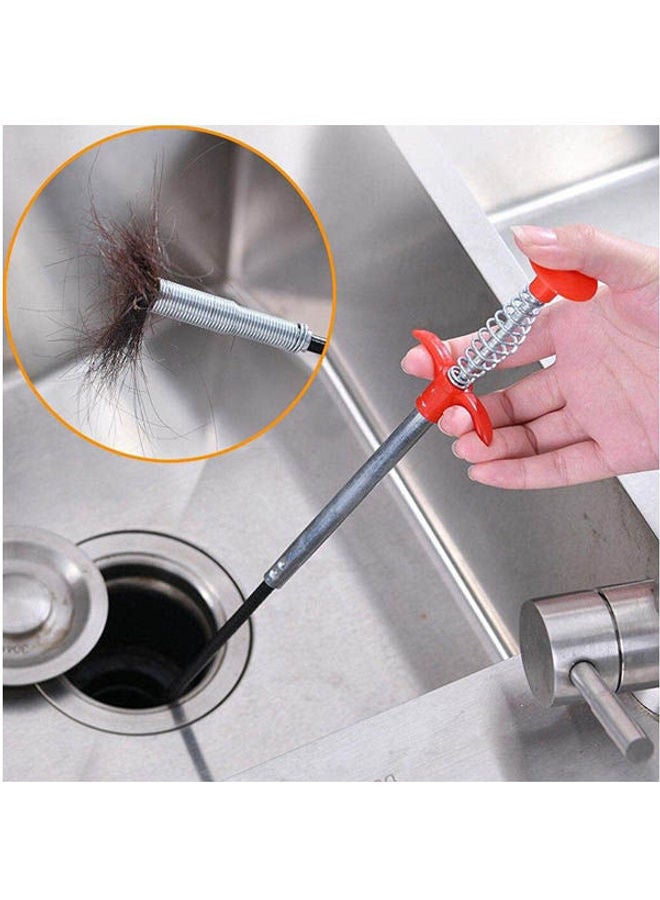 Generic - Pipe Dredging Tools Drain Snake Drain Cleaner Red/Black 160cm - Image 1