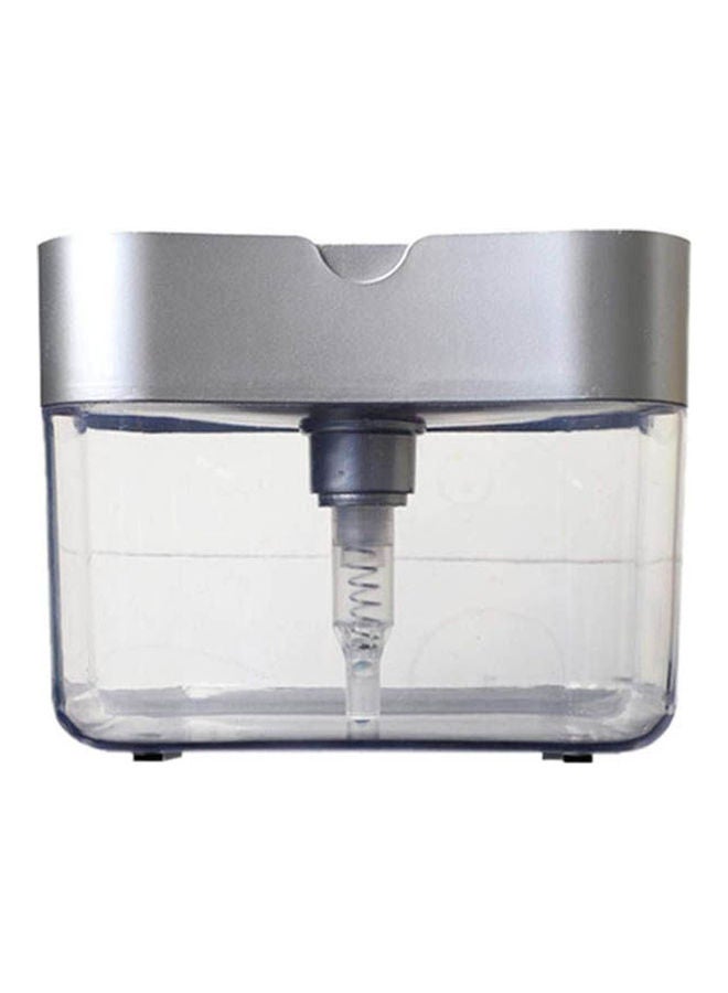 Soap Dispenser Pump And Sponge Holder Silver