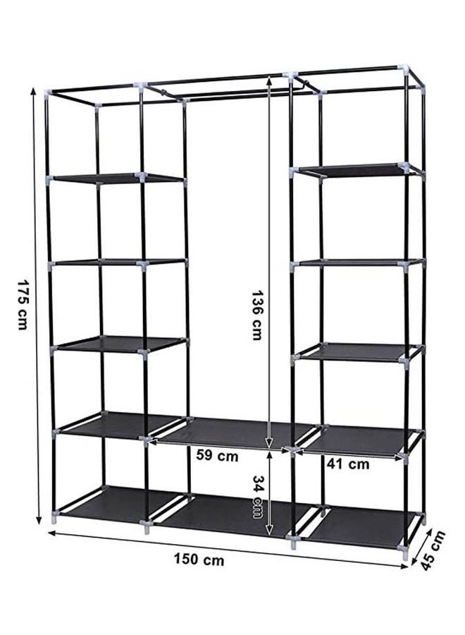 يو-هومي Clothes Rack Portable Clothing Rack Durable Clothes Racks Organizer Black  - Image 2