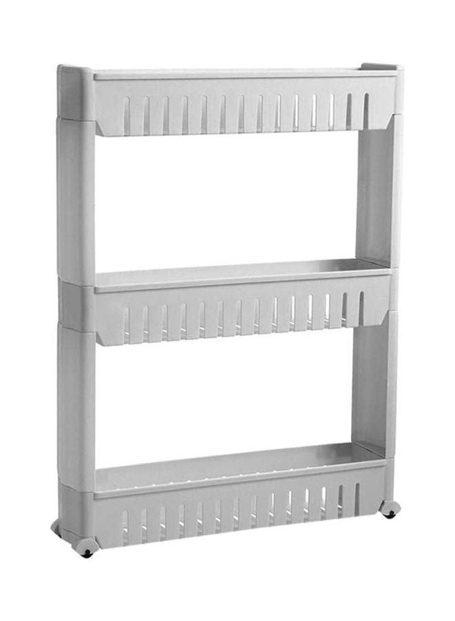 Kitchen Turbo Trolley Organizer 3 Rack Multi Use For Kitchen White - Image 1