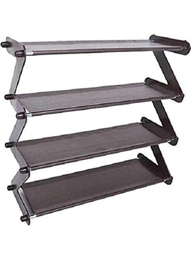 Zigzag 4-Shelf Shoe Cabinet Black 65x65cm - Image 1
