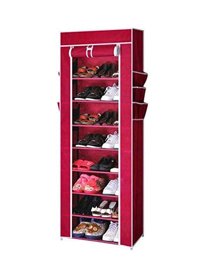 Shoe Cabinet 10-Tier Stand Rack Organizer With Cover Pink 30x160cm