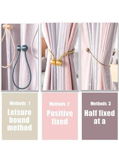 ماركة غير محددة Curtain Tiebacks Home Curtain Buckle Decorative Rope Holdbacks Curtain Blue 4inch  - Image 2