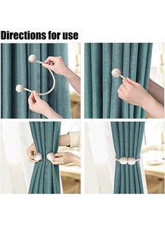 ماركة غير محددة Curtain Tiebacks Home Curtain Buckle Decorative Rope Holdbacks Curtain Green 6inch  - Image 2