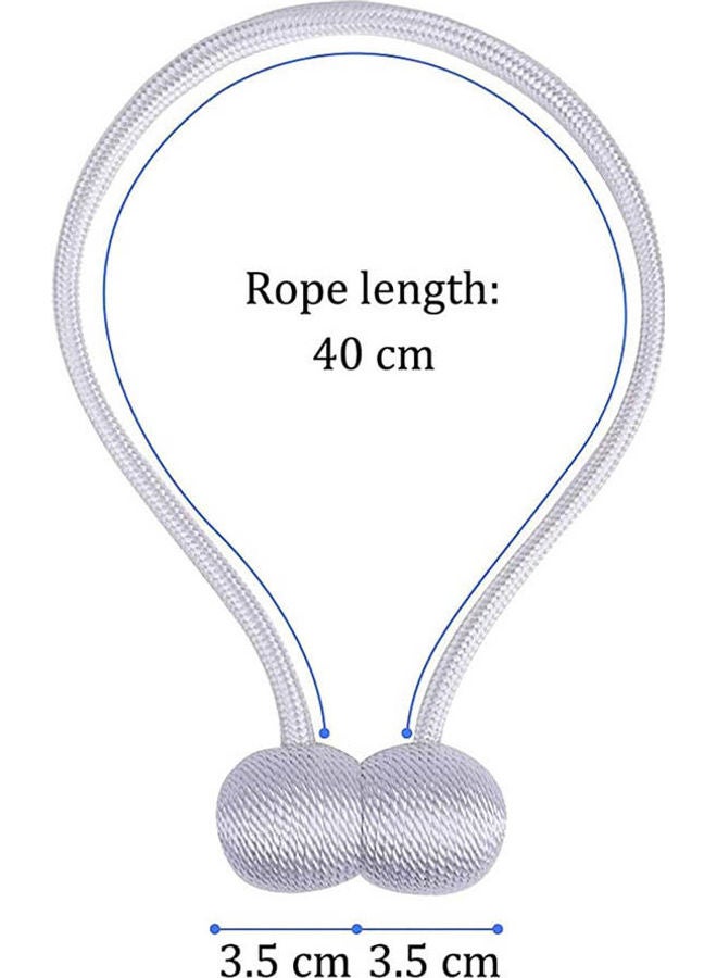 2Pcs Magnetic Curtains Buckle Rope Curtains Holder Buckles Rope Holdbacks White  - Image 2