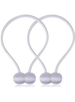 ماركة غير محددة 2Pcs Magnetic Curtains Buckle Rope Curtains Holder Buckles Rope Holdbacks White  - Image 1
