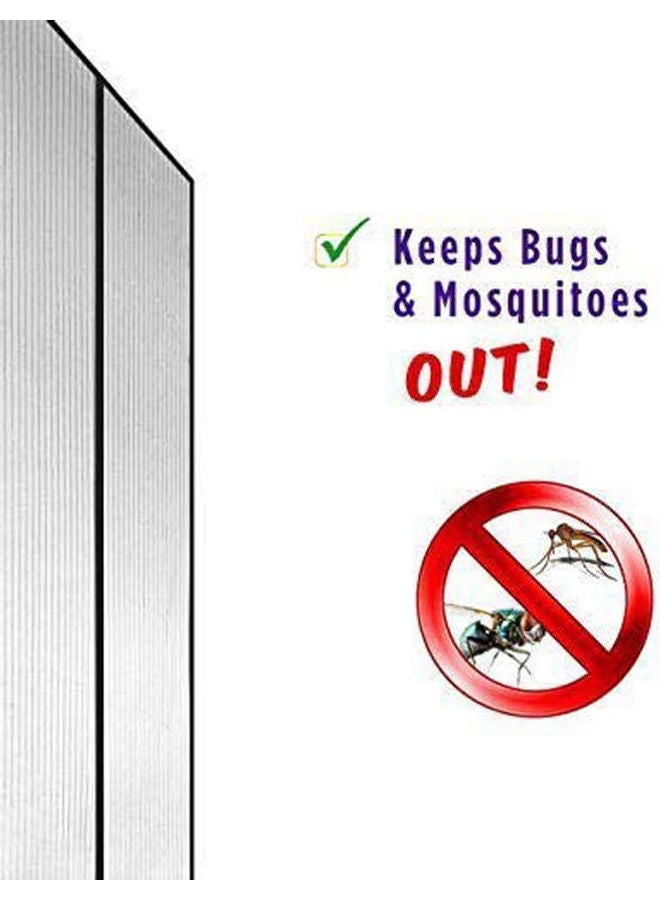 جلوكلوز Magnetic Mesh Curtain Screen Door Mesh Curtain Keeps Mosquitoes Out Full Frame Velcro Silver 39 x 83cm - Image 2