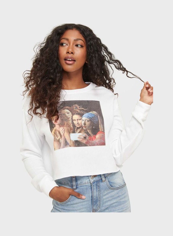 Ardene Graphic Detail Sweatshirts White - Image 1