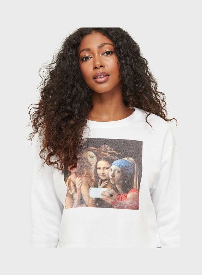 Ardene Graphic Detail Sweatshirts White - Image 3