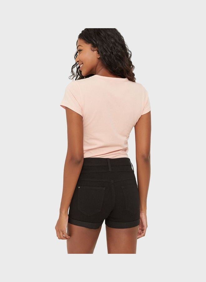 Ardene High Waist Shorts Black - Image 2