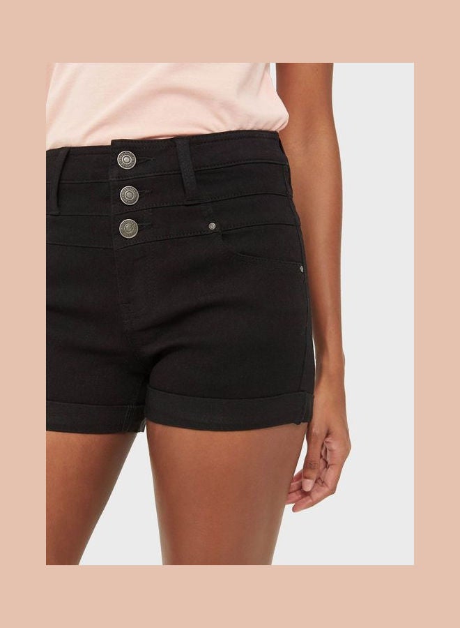Ardene High Waist Shorts Black - Image 3