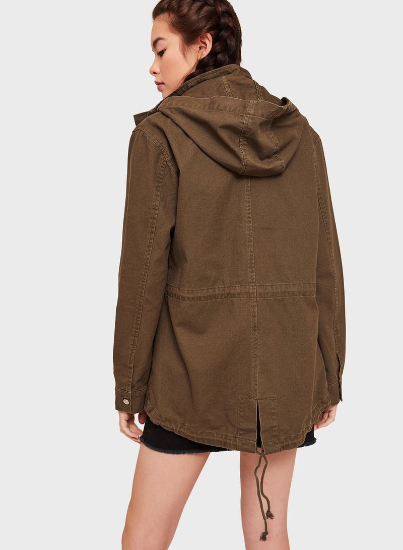 Ardene Pocket Detail Jacket Brown - Image 2