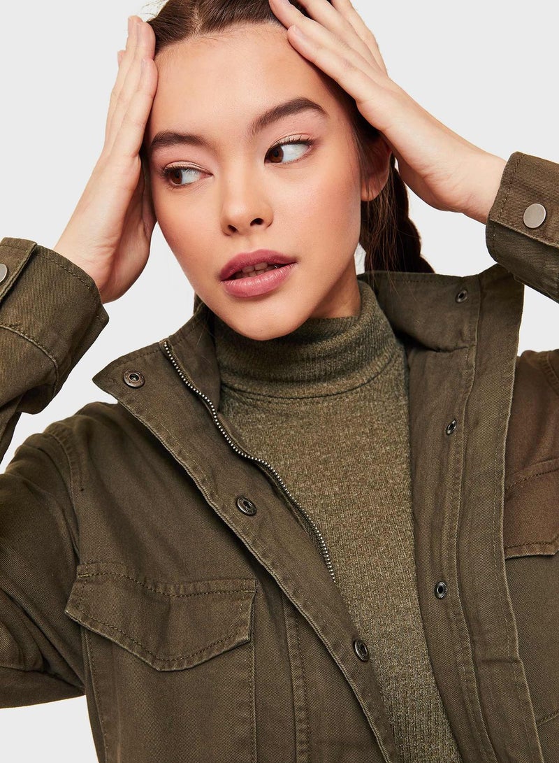 Ardene Pocket Detail Jacket Brown - Image 3