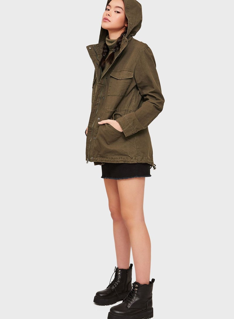 Ardene Pocket Detail Jacket Brown - Image 4