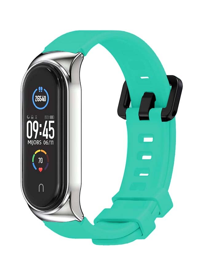 مارجون سوار بديل وقابل للتعديل من السيليكون لجهاز تتبع اللياقة البدنية شاومي مي باند 5 و6 اخضر فاتح - Image 1