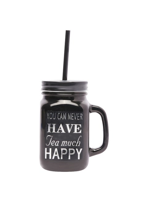 Modern Juice Mug-Glass Black 11cm