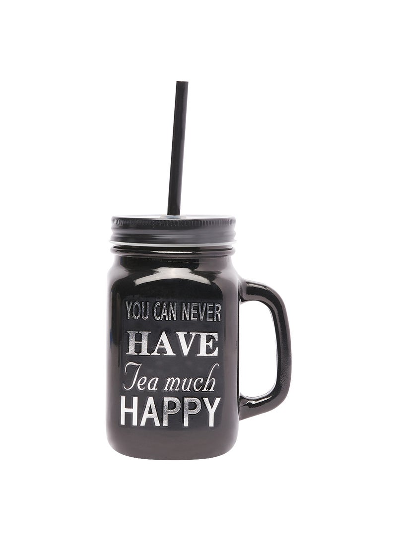 Modern Juice Mug-Glass Black 11cm