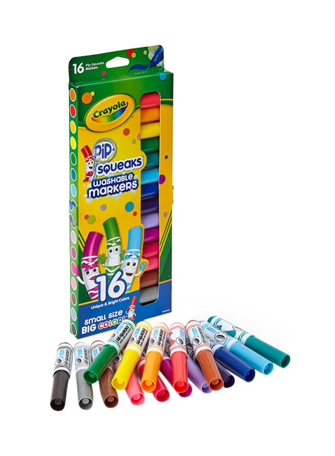 Crayola Washable Pip-Squeaks Markers, 16 Count 19.5x12x2cm - Image 1