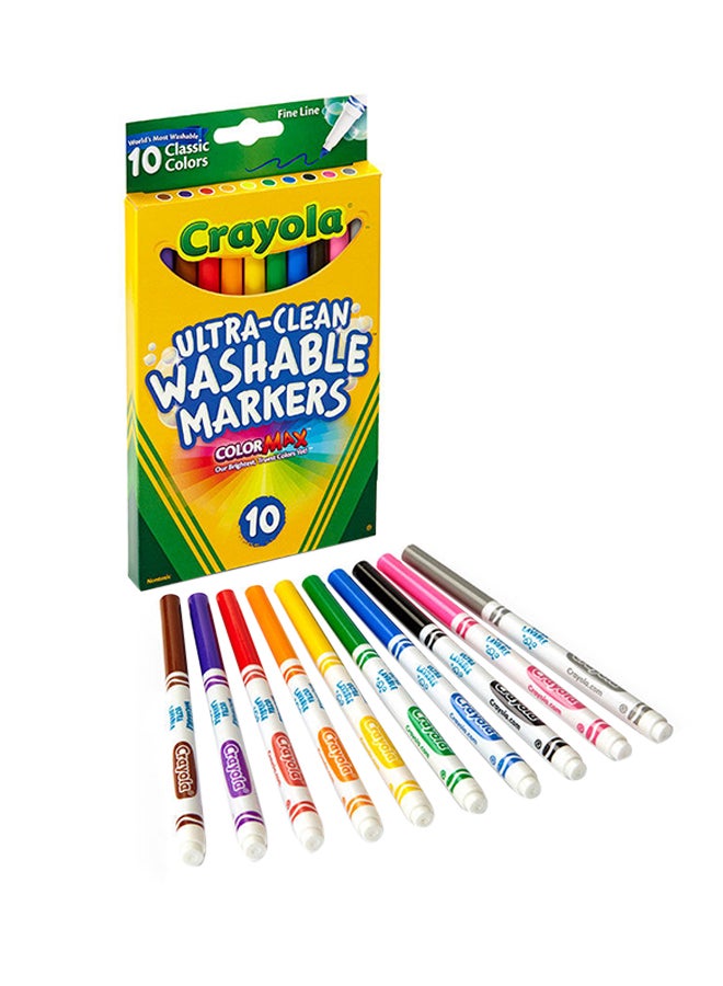 Crayola Ultra Clean Classic Colors Markers 10 Count  - Image 1