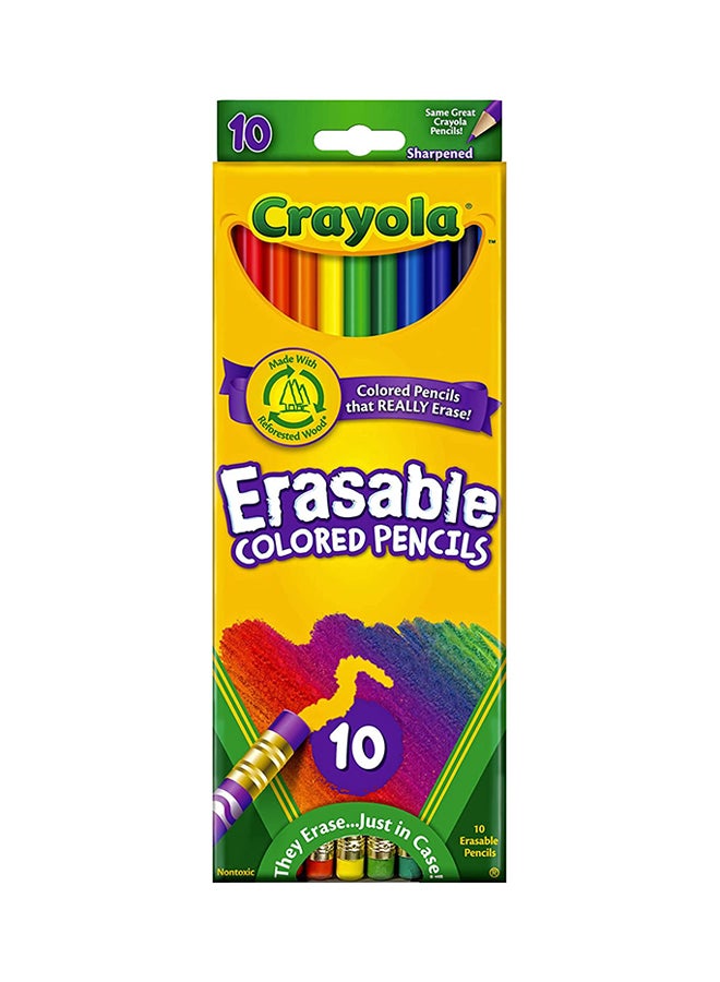 Erasable Colored Pencils, 10 Count 20.96x7.94x0.8cm