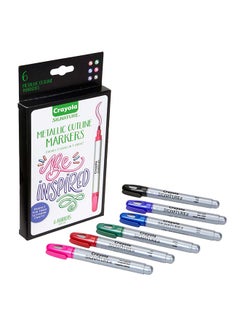 Signature Metallic Outline Paint Markers, 6 Count 22.86x11.58x1.91cm