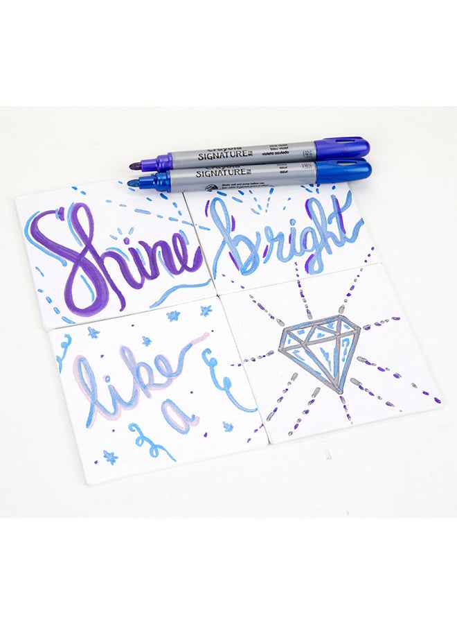 Crayola - Signature Metallic Outline Paint Markers, 6 Count 22.86x11.58x1.91cm - Image 1