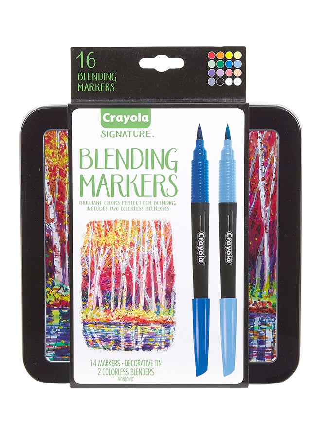 Signature Blending Markers With Tin, 16 Count 20.47x19.69x3.81cm - v1648467952/N52907060A_2