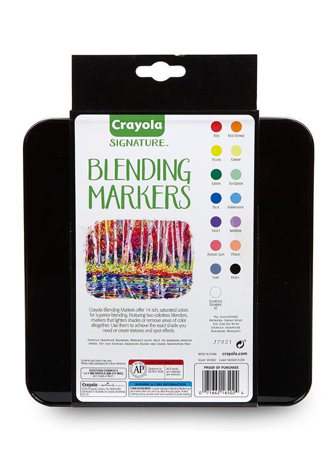 Signature Blending Markers With Tin, 16 Count 20.47x19.69x3.81cm - v1648467952/N52907060A_3