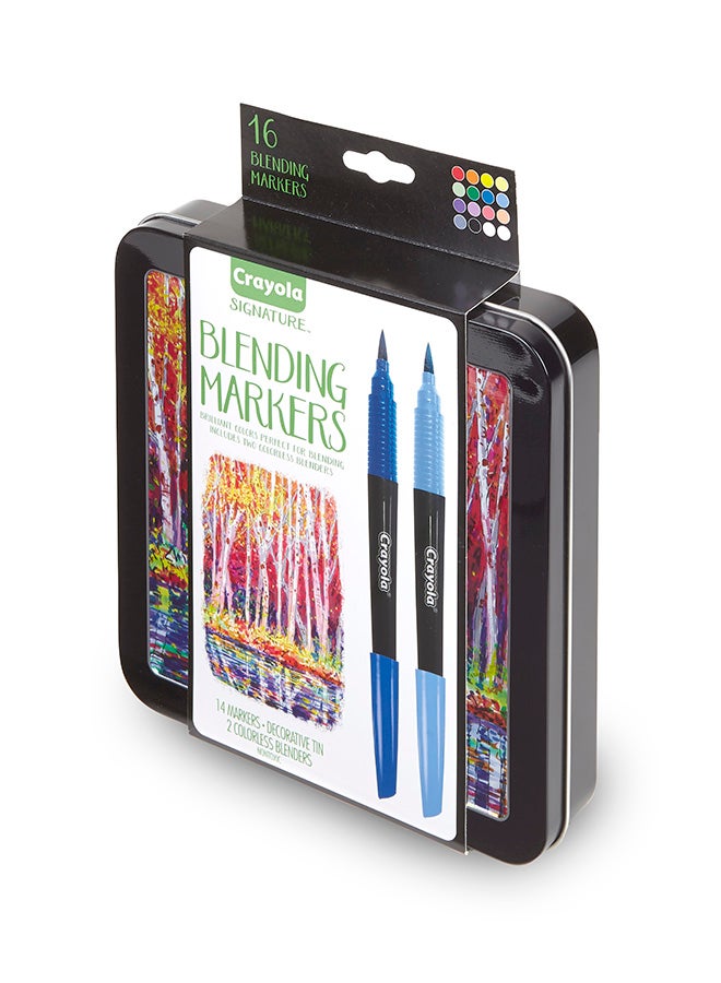 Signature Blending Markers With Tin, 16 Count 20.47x19.69x3.81cm - v1648467952/N52907060A_4