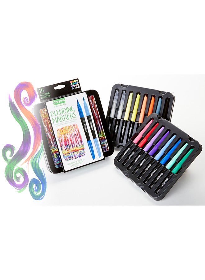 Signature Blending Markers With Tin, 16 Count 20.47x19.69x3.81cm - v1648467952/N52907060A_5