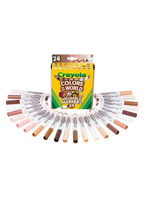 Colors of the World Washable Skin Tone Markers, 24 Count 17.22x13.03x5.49cm