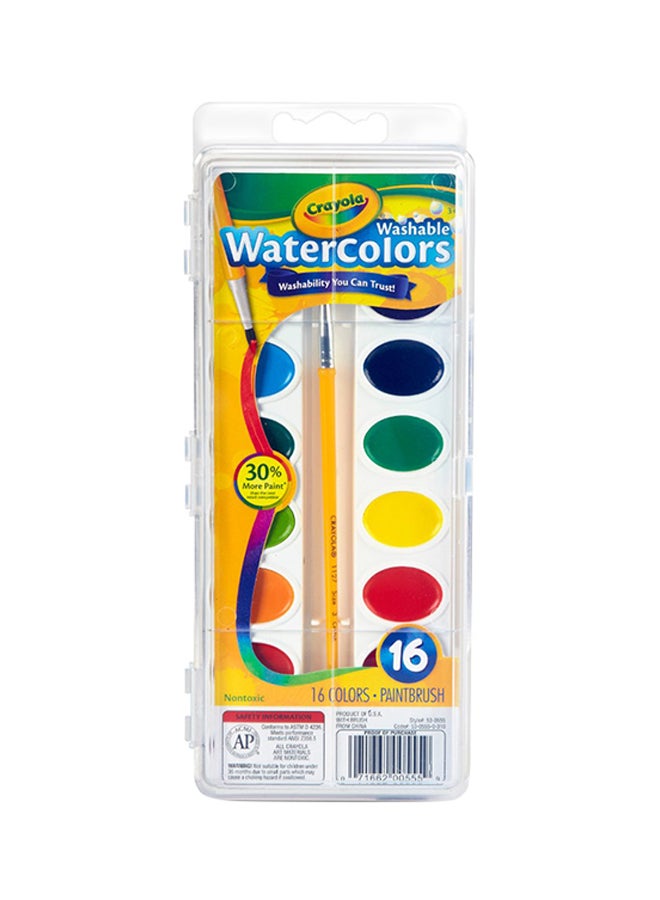 كرايولا أقلام ألوان مائية قابلة للغسل مع فرشاة بمقبض بلاستيكي، عدد 16 - Image 2