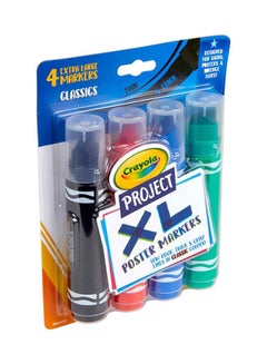 Crayola XL Poster Markers, Classic Colors, 4 Count 20.64x15.39x3.3cm  - Image 3