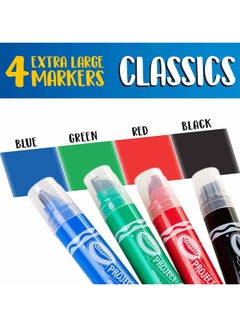 Crayola XL Poster Markers, Classic Colors, 4 Count 20.64x15.39x3.3cm  - Image 4