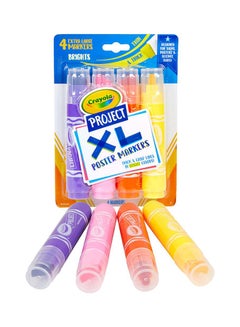 XL Poster Markers, Bright Colors, 4 Count 20.64x15.39x3.3cm - v1648467962/N52907076A_1