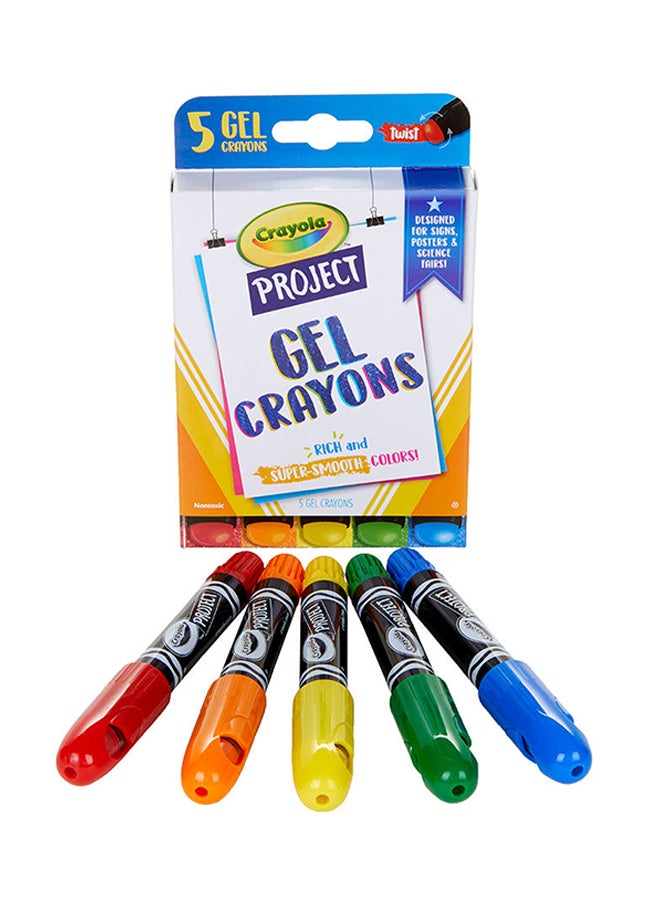 كرايولا أقلام جل ملونة متنوعة من Project Gel Crayons، مجموعة من 5 قطع - Image 1