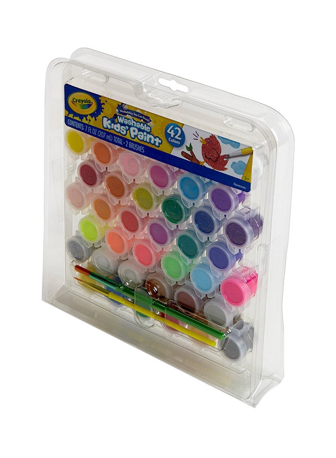 Washable Kids Paint Pots Set, 42 Count 14.5x17.4x6cm