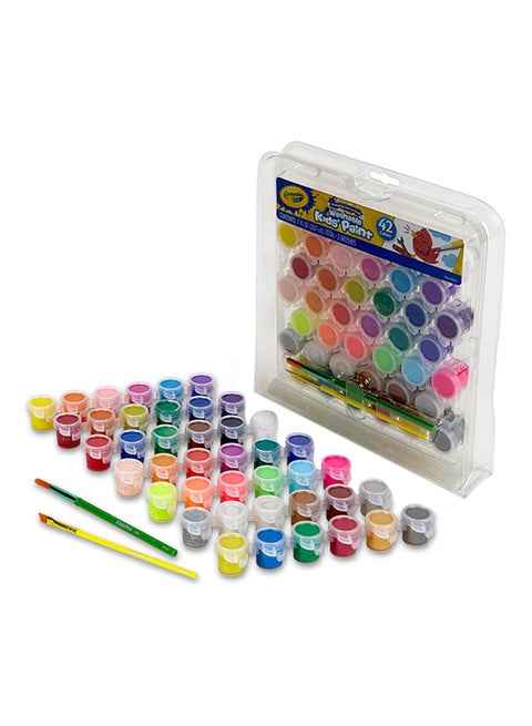 Washable Kids Paint Pots Set, 42 Count 14.5x17.4x6cm