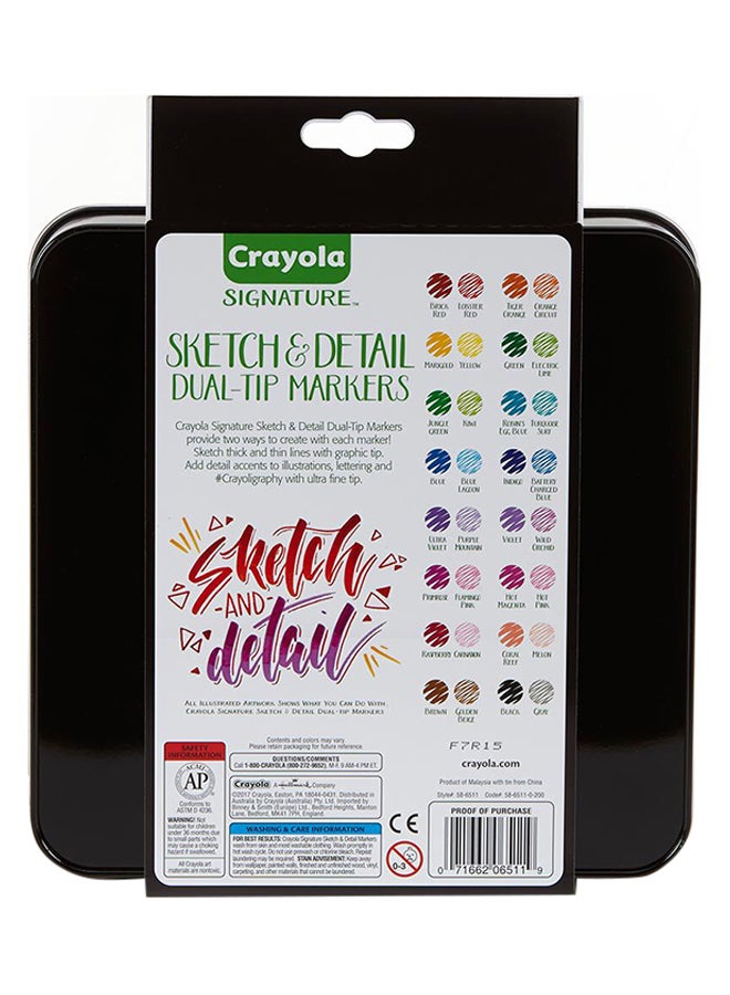 Crayola 16 Count Signature Sketch And Detail Dual Ended Markers 23.83x20.02x3.81cm - Image 4
