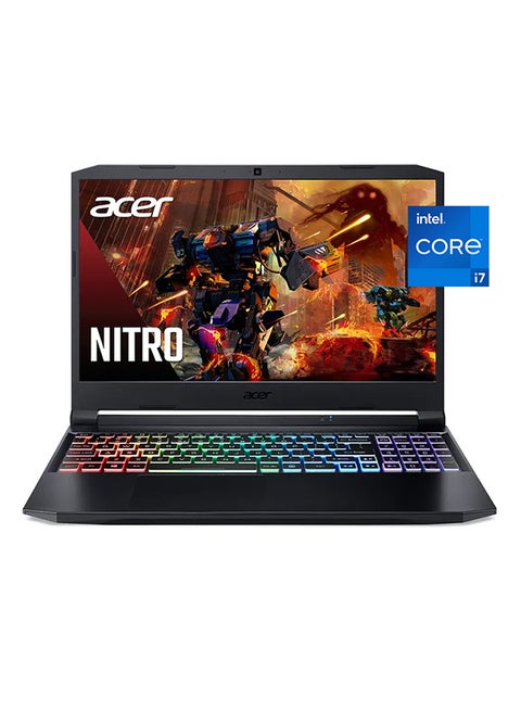 Nitro 5 AN515 Gaming Notebook With 15.6-Inch Full HD Display, 11th Gen Core i7-11800H Processor/24GB RAM/1TB SSD/8GB NVIDIA GeForce RTX 3070 Graphics/Windows 10 Home /International Version English/Arabic Shale Black