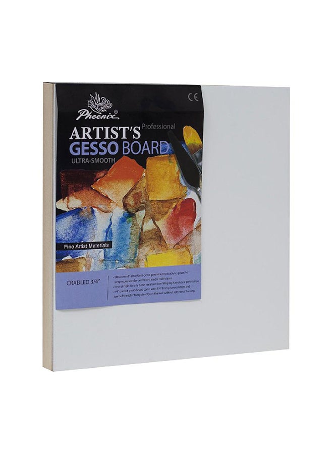 Phoenix Artists Gesso Canvas Panel Board Square White - Image 1