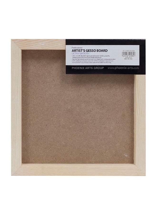 Phoenix Artists Gesso Canvas Panel Board Square White - Image 2