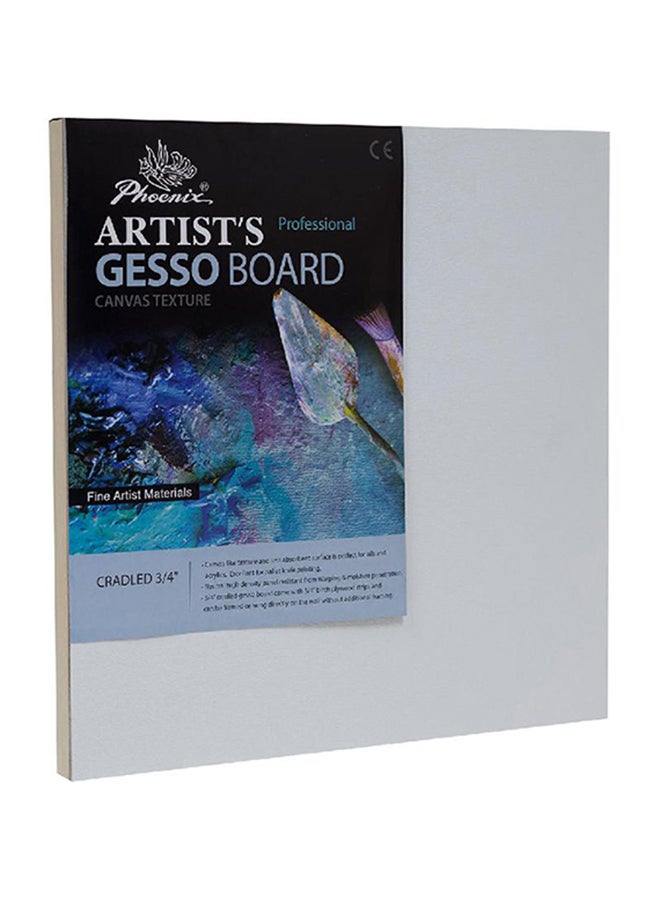 Phoenix Artists Gesso Canvas Panel Board Square White - Image 1