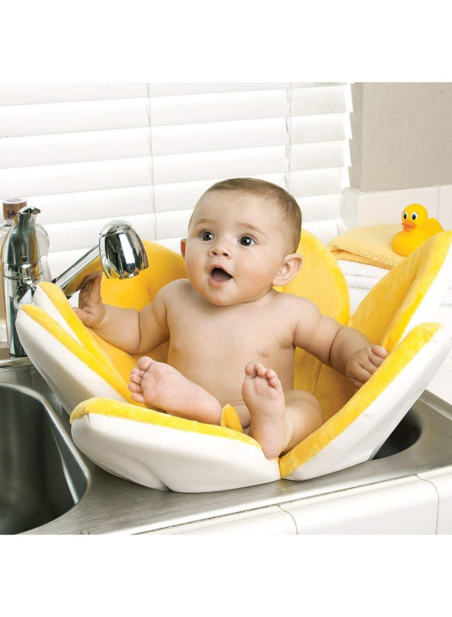 iTelker - Blooming Sunflower Comfortable Plush Baby Bath Seat Flower Shaped Bathtub - Image 1