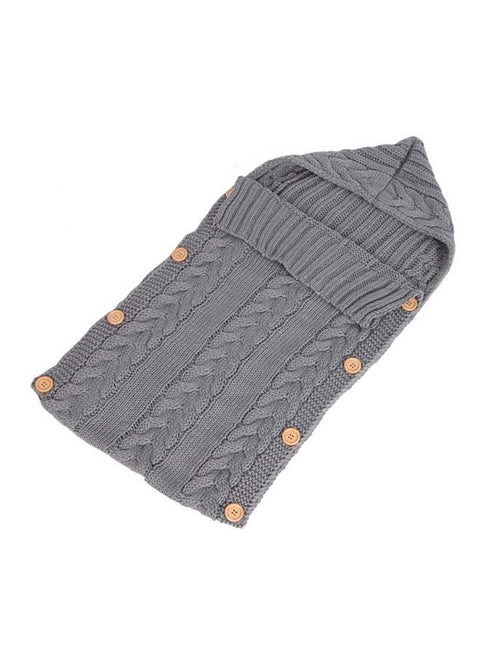Fabric Knitted Comfortable Baby Blanket For Outdoor Strolling And Traveling-Grey