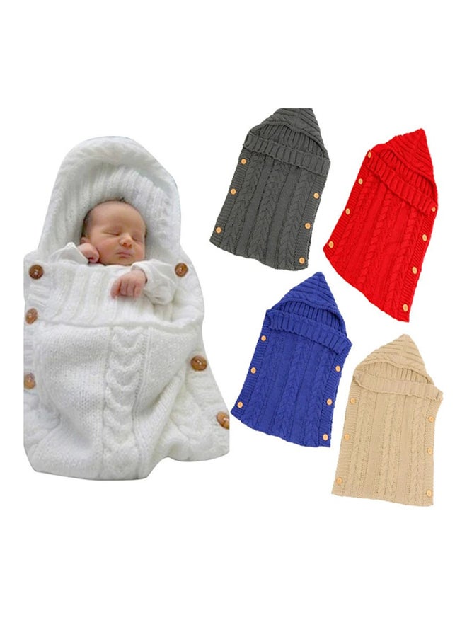 Fabric Knitted Comfortable Baby Blanket For Outdoor Strolling And Traveling-Grey - Image 2