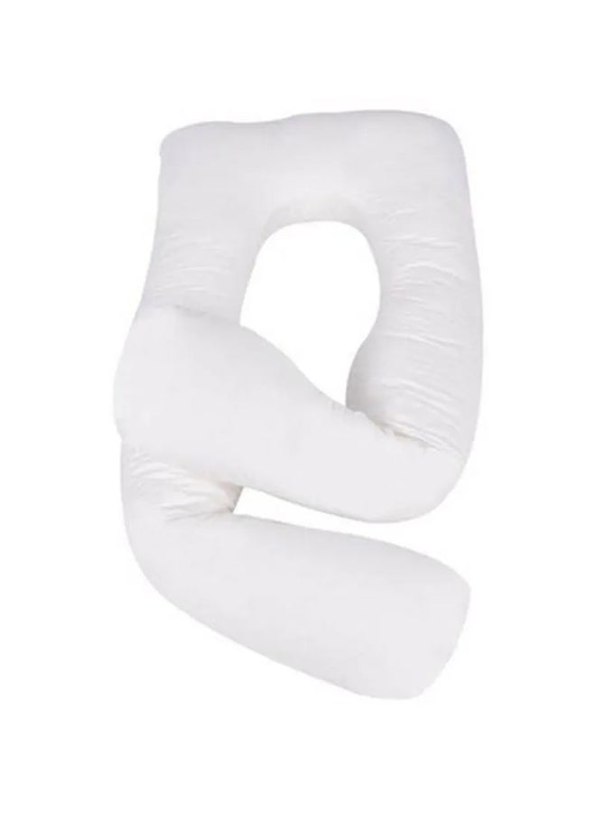 Attractive U Shape Pattern Cotton Maternity Elegant Pillow, Ergonomic And Skin-Friendly Design White Cotton White 120x80cm  - Image 2