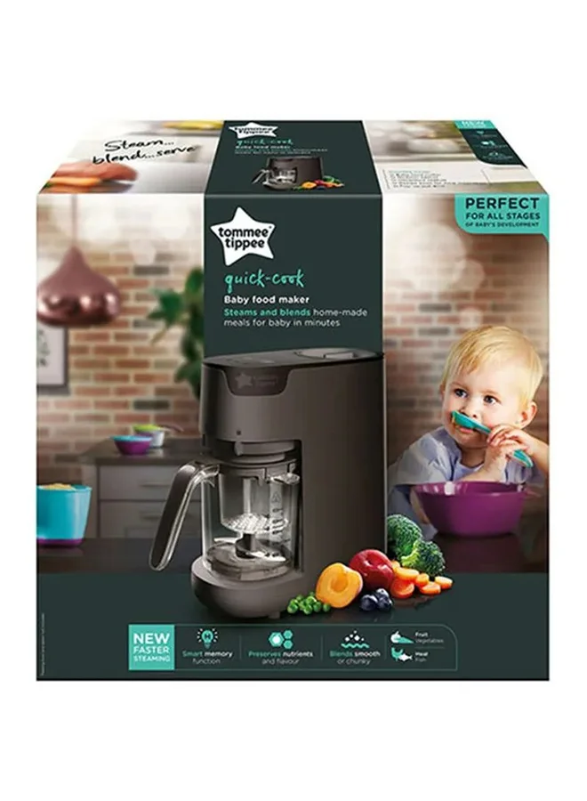 tommee tippee Quick Cook Steamer And Blender Essential Baby Healthy Food Maker - Black