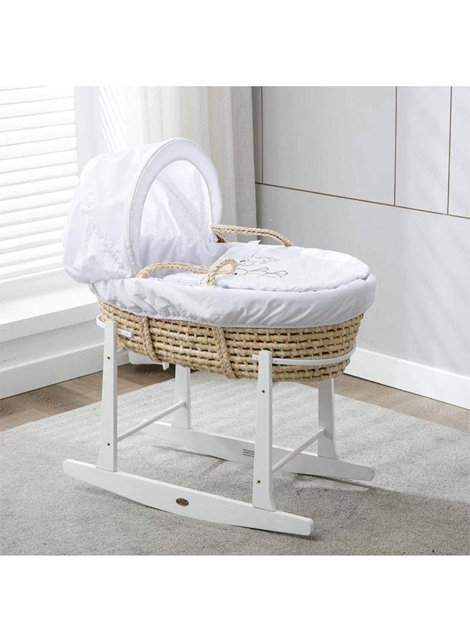 Portable Baby Moses Basket Cot With Durable Rocking Stand  - Image 3